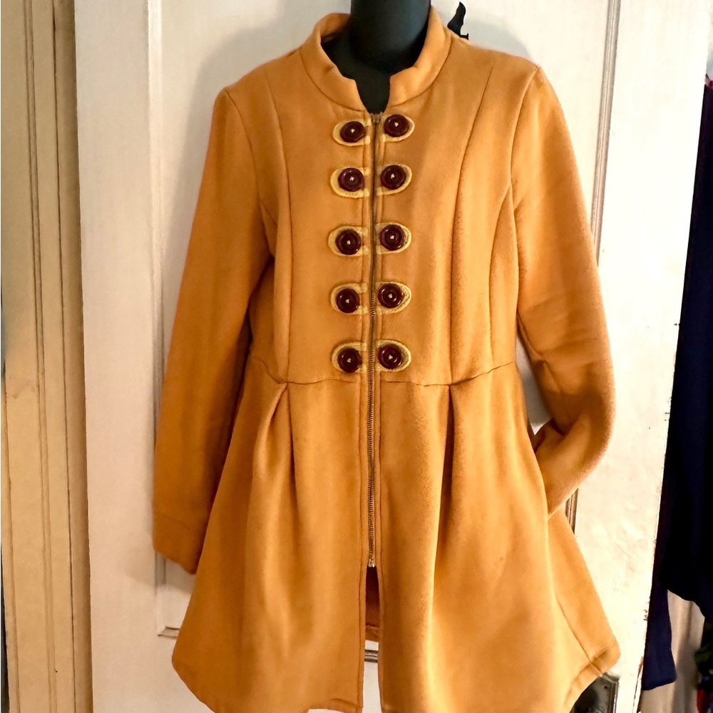 Young Byrds mustard fleece coat
